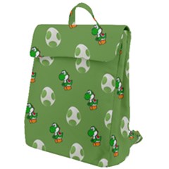 Yoshi Print, Super, Huevo, Game, Green, Egg, Mario Flap Top Backpack by nateshop