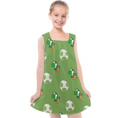 Yoshi Print, Super, Huevo, Game, Green, Egg, Mario Kids  Cross Back Dress