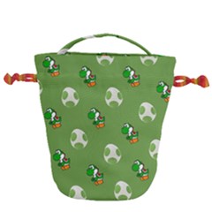 Yoshi Print, Super, Huevo, Game, Green, Egg, Mario Drawstring Bucket Bag by nateshop