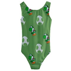 Yoshi Print, Super, Huevo, Game, Green, Egg, Mario Kids  Cut-out Back One Piece Swimsuit by nateshop