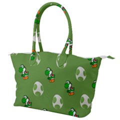 Yoshi Print, Super, Huevo, Game, Green, Egg, Mario Canvas Shoulder Bag by nateshop