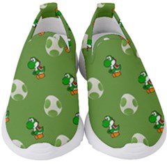 Yoshi Print, Super, Huevo, Game, Green, Egg, Mario Kids  Slip On Sneakers