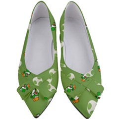 Yoshi Print, Super, Huevo, Game, Green, Egg, Mario Women s Bow Heels by nateshop