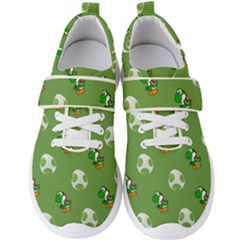 Yoshi Print, Super, Huevo, Game, Green, Egg, Mario Men s Velcro Strap Shoes by nateshop