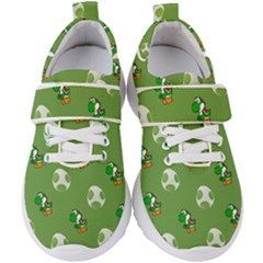 Yoshi Print, Super, Huevo, Game, Green, Egg, Mario Kids  Velcro Strap Shoes by nateshop