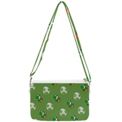 Yoshi Print, Super, Huevo, Game, Green, Egg, Mario Double Gusset Crossbody Bag by nateshop