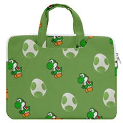 Yoshi Print, Super, Huevo, Game, Green, Egg, Mario Macbook Pro 13  Double Pocket Laptop Bag by nateshop