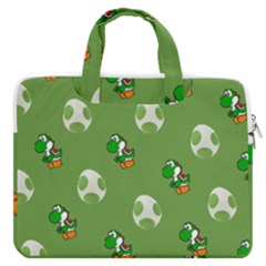 Yoshi Print, Super, Huevo, Game, Green, Egg, Mario Macbook Pro 16  Double Pocket Laptop Bag  by nateshop