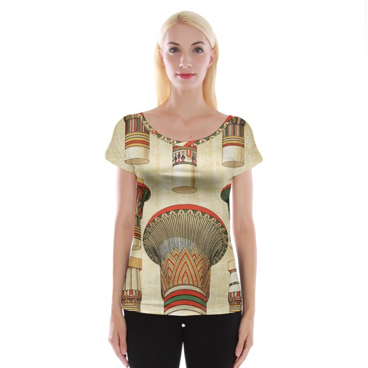 Egyptian Architecture Column Cap Sleeve Top