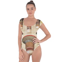 Egyptian Architecture Column Short Sleeve Leotard 