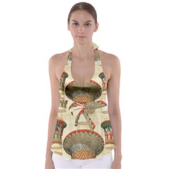 Egyptian Architecture Column Tie Back Tankini Top by Proyonanggan