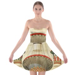 Egyptian Architecture Column Strapless Bra Top Dress by Proyonanggan