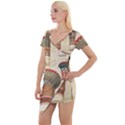 Egyptian Architecture Column Short Sleeve Asymmetric Mini Dress View1