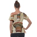 Egyptian Architecture Column Off Shoulder Tie-Up T-Shirt View2