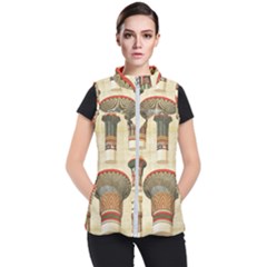 Egyptian Architecture Column Women s Puffer Vest by Proyonanggan