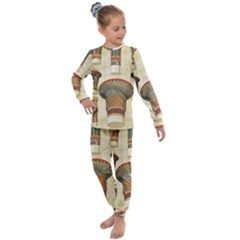 Egyptian Architecture Column Kids  Long Sleeve Set  by Proyonanggan