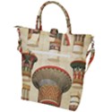 Egyptian Architecture Column Buckle Top Tote Bag View2