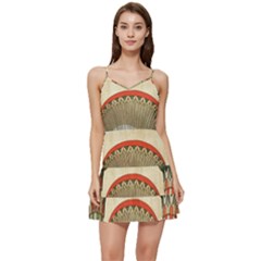 Egyptian Architecture Column Short Frill Dress by Proyonanggan