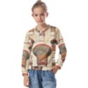 Egyptian Architecture Column Kids  Long Sleeve T-Shirt with Frill  View1