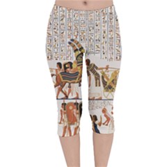 Ancient Egyptian Art Egypt Velvet Capri Leggings  by Proyonanggan