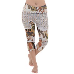 Ancient Egyptian Art Egypt Lightweight Velour Capri Yoga Leggings by Proyonanggan