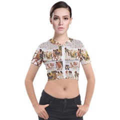 Ancient Egyptian Art Egypt Short Sleeve Cropped Jacket by Proyonanggan