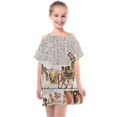 Ancient Egyptian Art Egypt Kids  One Piece Chiffon Dress by Proyonanggan