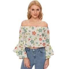 Abstract-1 Off Shoulder Flutter Bell Sleeve Top by nateshop