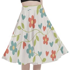 Abstract-1 A-line Full Circle Midi Skirt With Pocket