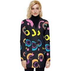 Abstract-2 Button Up Hooded Coat 