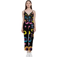 Abstract-2 V-neck Camisole Jumpsuit by nateshop