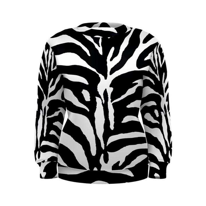 Zebra-black White Women s Sweatshirt