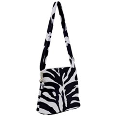 Zebra-black White Zipper Messenger Bag by nateshop