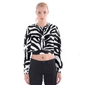 Zebra-black White Cropped Sweatshirt View1