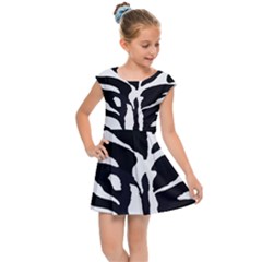 Zebra-black White Kids  Cap Sleeve Dress by nateshop