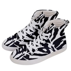 Zebra-black White Men s Hi-top Skate Sneakers by nateshop