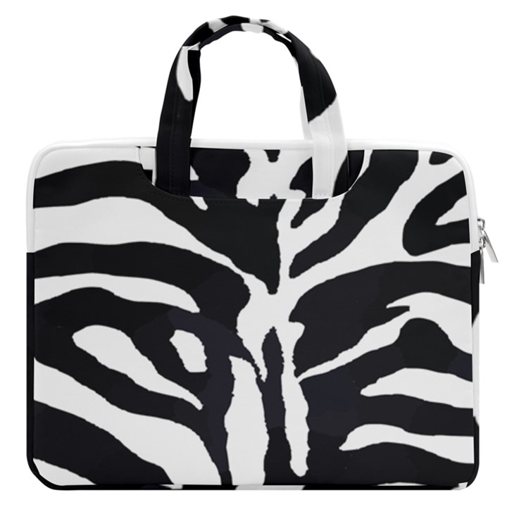 Zebra-black White MacBook Pro 13  Double Pocket Laptop Bag