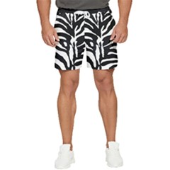 Zebra-black White Men s Runner Shorts by nateshop