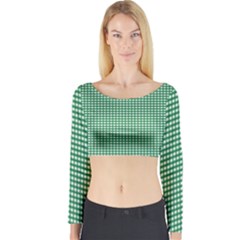 Green -1 Long Sleeve Crop Top by nateshop