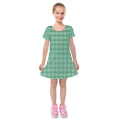 Green -1 Kids  Short Sleeve Velvet Dress by nateshop