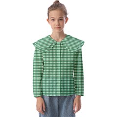 Green -1 Kids  Peter Pan Collar Blouse by nateshop