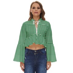 Green -1 Boho Long Bell Sleeve Top by nateshop