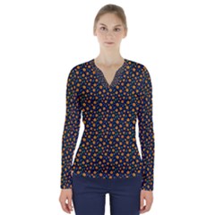 Flower V-neck Long Sleeve Top by zappwaits