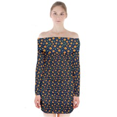 Flower Long Sleeve Off Shoulder Dress by zappwaits