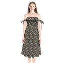 Flower Shoulder Tie Bardot Midi Dress View1