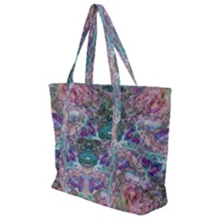 Spring Arabesque Zip Up Canvas Bag by kaleidomarblingart