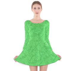 Green-2 Long Sleeve Velvet Skater Dress by nateshop