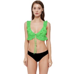 Green-2 Low Cut Ruffle Edge Bikini Top by nateshop