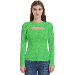 Green-2 Women s Cut Out Long Sleeve T-shirt