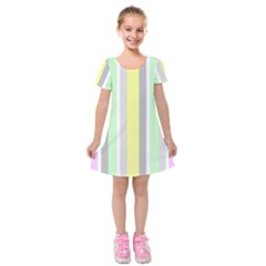 Stripes-2 Kids  Short Sleeve Velvet Dress by nateshop